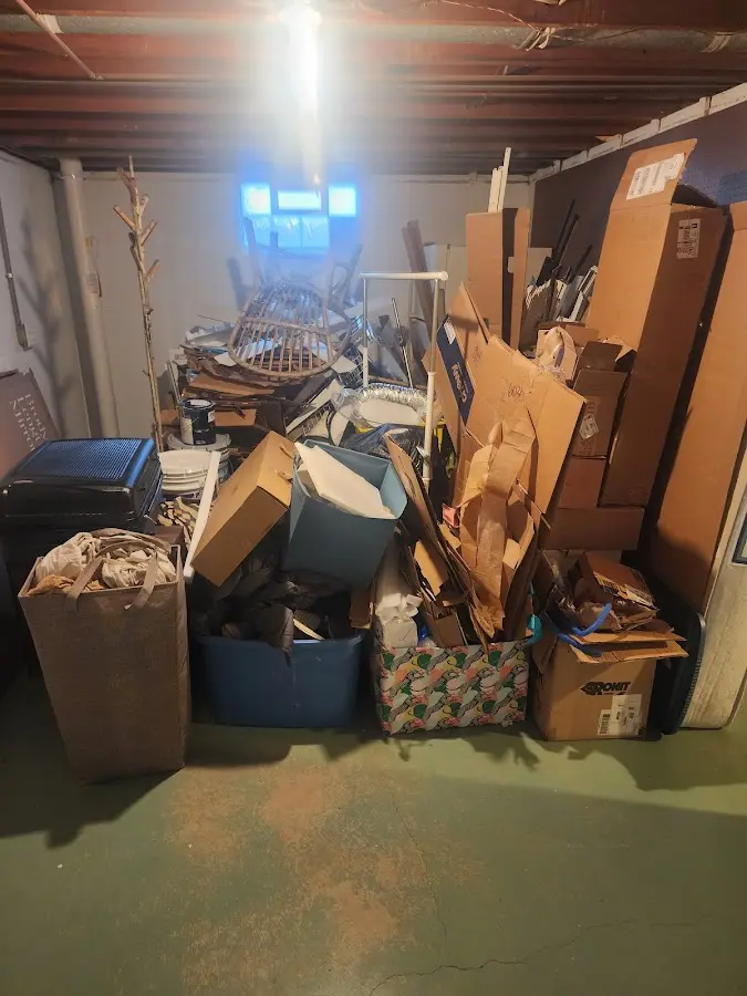 Roll-off dumpster container at job site for 6 Yard Dumpster Rental in Oak Grove